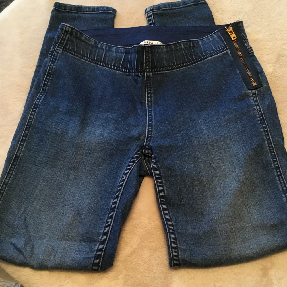 CAbi Pull-On Skinny Side Zipper Jeans #338 - Size 2
